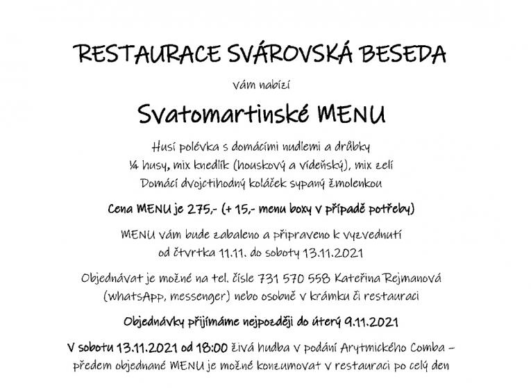 Svatomartinské menu 2021